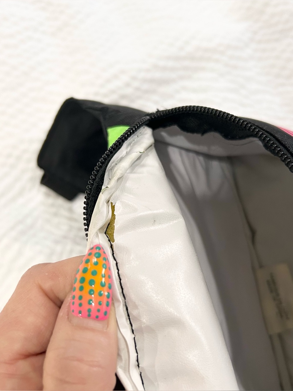 Vintage 90s Sony 10th Anniversary Walkman Crossbody Side Bag Fanny Pack Neon - Picture 8 of 11